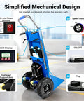 Heavy Duty Electric Stair Climbing Dolly, 1300W Powered Hand Truck With 900 Lb Capacity showing controls and features for easy operation.