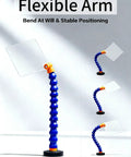 Magnetic Base Safety Guard With 8x6 Polycarbonate Shield And 15-Inch Reach Hose Arm For Lathes, Mills And Drill Presses Chip And Coolant Splash Protection in flexible position with bendable arm.