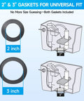 toilet repair bolt and gasket kit with 2 inch and 3 inch gaskets for universal toilet fit