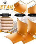 20 Pack Heavy Duty L Shaped Round Post Fence Brackets Built Different For Wood Fence Repair showing brackets with arc design and anti-rust finish.