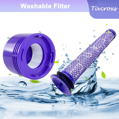 4 Pack Vacuum Filters Replacement Kit For V7 And V8 Series premium washable pre-filter and post-filter on water splash
