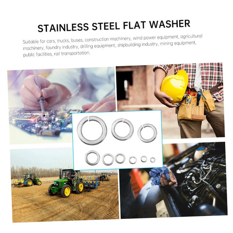 600 Piece M2 Stainless Steel Spring Washer Assortment Kit Lock Split Washers For Vibration Resistance And Tight Fit In Machinery And Equipment DIY Friendly Kit Pro, stainless flat washers