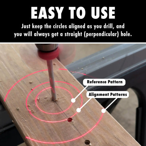 Magnetic Red Laser Drill Guide Delivering Straight As An Arrow Holes And Dead Nuts Precision Without A Drill Press on wood
