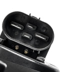 Premium Direct Swap Radiator Cooling Fan Assembly For Chevy Cruze And Verano Engine Electric Blower Motor connector close-up view.