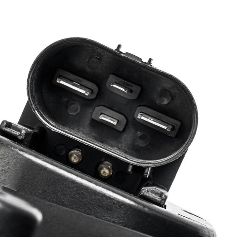 Premium Direct Swap Radiator Cooling Fan Assembly For Chevy Cruze And Verano Engine Electric Blower Motor connector close-up view.