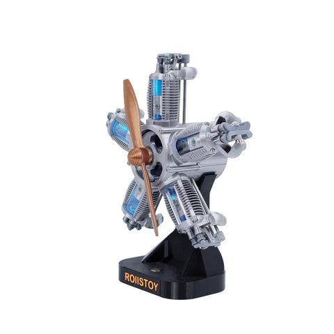 Five Cylinder Planetary Engine Model With Clear Internal Mechanisms Desktop Display Ornament Aerospace Power Replica Serious Mechanical Linkage System For Enthusiasts Hobbyists And Collectors on black stand