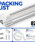 Packing list for 2Ft LED Shop Light 20W 3000LM 6500K T8 Fixture With Clear Cover Linkable Ceiling Tube Lights, 2 pack.