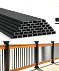 25 Pack Deck Balusters With End Caps And Screws 32.25 Inch Rectangle Stair Railing Spindles Kit for Decks and Porches displayed