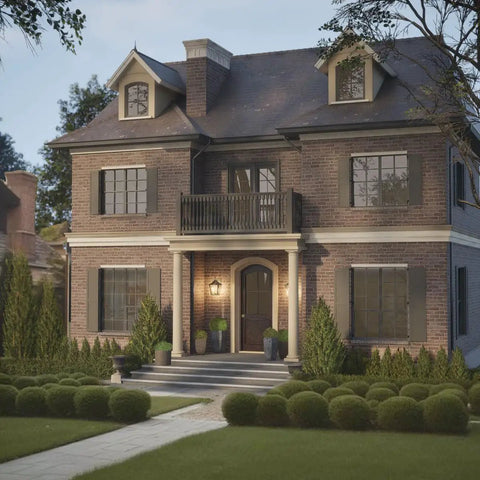 Historic home with Crosshead Molding Bedford Style, factory primed polyurethane, exterior use above the front door for elegance.