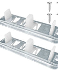 Adjustable Floor Guide For Sliding Closet Doors Two Pack Plastic Construction White Helps Keep Doors Centered On Track And Fits Three Quarter To One And Three Eighths Inch Inch Easy To Install And Quick Replacement For Long Lasting Performance with screws