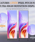No Hassle Plug And Play 80 Inch Vertical Led Display, Floor Standing Digital Signage Screen, comparison of 1.8mm and 3.0mm pixel pitch.