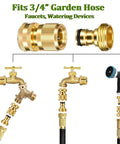 Solid No Leak Three Quarter Inch Garden Hose Quick Connector Set Brass GHT Adapters For Indoor And Outdoor Use
