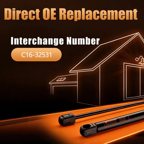 Heavy Duty Gas Struts 21.4 Inch 2 Pack 25 Lb Lift Supports For Rv Doors Camper Cabinets Boat Hatches on dark background.