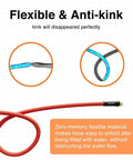 SPECILITE red rubber garden hose with brass fittings, flexible and kink-resistant, front view