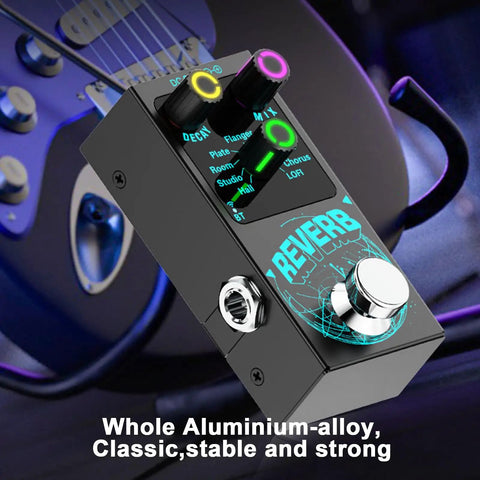 Bangin Compact Digital Reverb Guitar Pedal With 9 Modes Room Hall Chorus Duck Plate Studio Echo LoFi, True Bypass