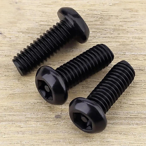 Snag This Badass Set Of M6 By 20mm Button Head Torx Machine Screws In Premium Stainless Steel With A Sleek Black Finish And T30 Security Bits For Tough Anti Theft Garage Builds - three black button head screws