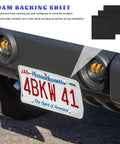 Heavy Duty Anti Theft License Plate Screw Kit with foam backing sheet preventing license plate scratches during installation.