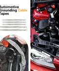 Badass Heavy Duty Flexible Braided Copper Engine Grounding Straps Five Pack installed in engine compartment for reliable connections.