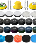 Boss Grade 137Pc 2 Inch Sanding Discs Kit With 60 To 10000 Grit Wet Dry Sandpaper, Hook And Loop Backing, Drill Adapter, Pads