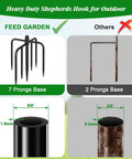 Comparison of 7 prong base vs 2 prong base for 76 Inch Bird Feeder Pole With Heavy Duty Shepherds Hook