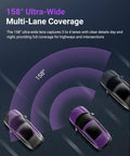 S1 Pro Front Dash Cam 2.7K Mini With STARVIS 2 Sensor showing 158-degree multi-lane coverage on a highway with cars