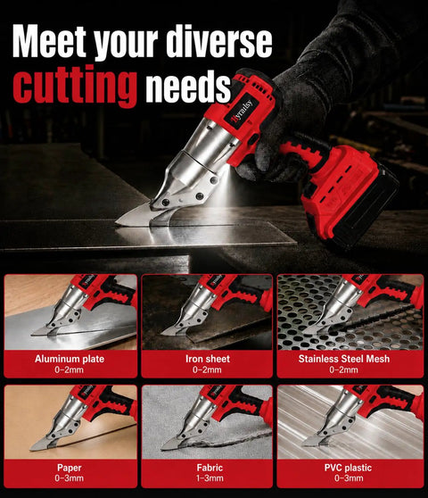 Cordless Metal Shears for Milwaukee 20V Max Tool Only, Brushless Motor For Fast Clean Cuts, No Cord Hassle, Lightweight and Durable for Aluminum, Copper, Stainless Steel, and Sheet Metal, Long Battery Life, Easy Cutting, cutting 0-2mm metal sheet