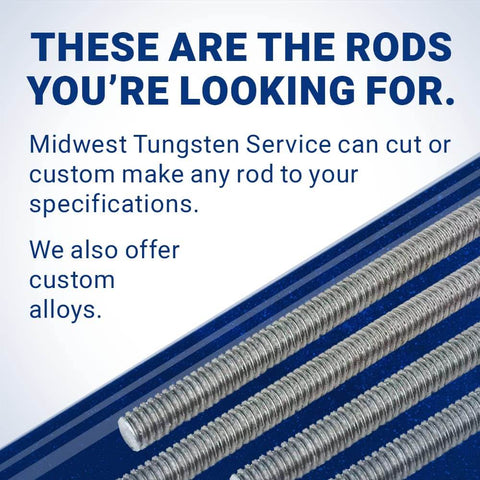 Durable Molybdenum Rod, 36 Inches Long, Five Sixteenths Inch Diameter, Eighteen Threads Per Inch, Industrial Grade, Corrosion Resistant, Built Tough For Heavy Duty Machining And High Temperature Applications displayed with custom alloy options