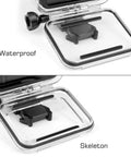 Waterproof GoPro Housing Case With Skeleton Backdoor Protecting Hero 9 10 11 12 13, showing waterproof and skeleton backdoors.