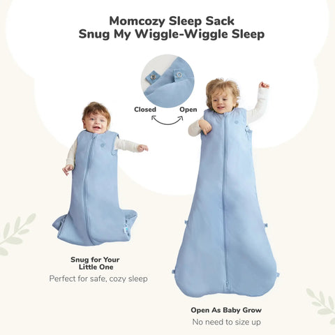 IHDI Certified Hip Friendly Sleep Sack For Babies 0 To 6 Months With 1.5 Tog Wearable Blanket Blue with Two Way Zipper