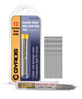 Top Tier Carbon Steel Micro Drill Bit Set, 12 Hella Durable Mini Twists for fine drilling in jewelry and resin display.