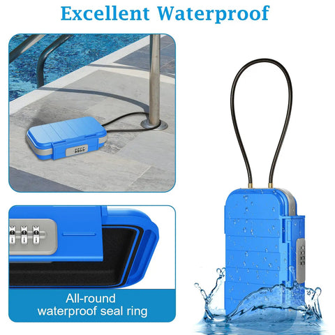 Portable Safe Box With Combination Lock and Code Access Waterproof Anti Theft Travel Safe showing waterproof feature