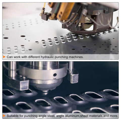Heavy Duty Hydraulic Hole Punch Die 6.5mm Precise Round Hole Electric Punching Kit For MHP 20 JP 20 in action on metal sheet