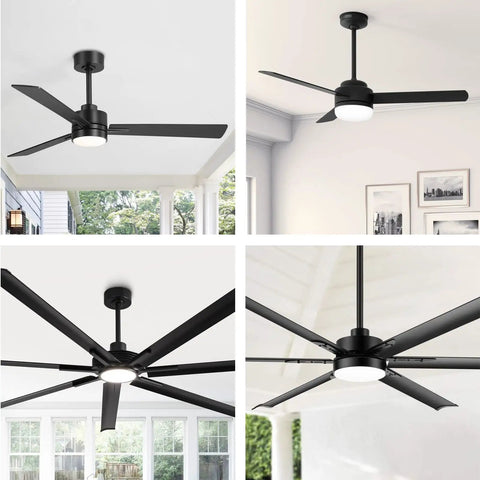 Upgraded Home Setup Features This Solid Six Inch Black Ceiling Fan Downrod with modern design and matte black finish.