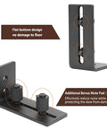 Adjustable floor guide for 6.6Ft Barn Door Hardware Kit With Adjustable Floor Guide For Quiet, Smooth Sliding, black I shape