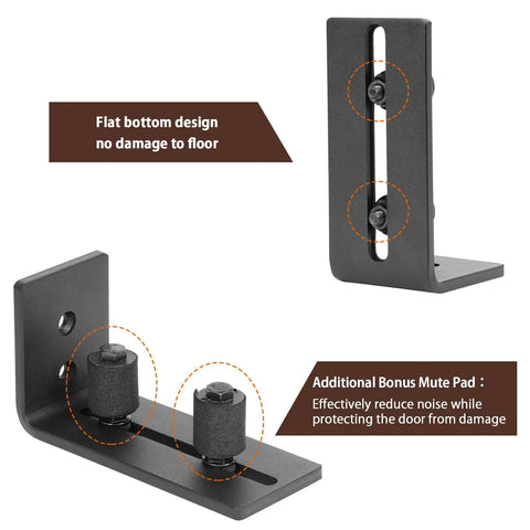 Adjustable floor guide for 6.6Ft Barn Door Hardware Kit With Adjustable Floor Guide For Quiet, Smooth Sliding, black I shape