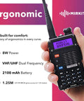 Person holding Beast Of A Tri Band Ham Radio UV 5R MK3X Walkie Talkie With 2100mAh Battery FCC Part 15 97 Certified