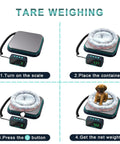 Digital Shipping Scale 86 Lb 0.1 Oz Precision With Hold Tare And Separate LCD Display showing tare process step-by-step