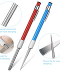 Diamond Retractable Knife Sharpener Pen Style Dual Pack Steel Diamond Rod Edge For Kitchen And Outdoor Knives in Sky Blue and Red