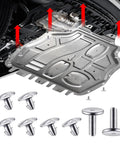 8Pcs Badass Rust Resistant Engine Splash Shield Hardware Kit includes aluminum fasteners and splash guard with mounting clips.