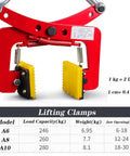 Built Tough Universal Granite Slab Lifting Clamp with adjustable jaws and yellow rubber grips for heavy duty lifting.