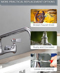 Premium 2 Pack Faucet Handle Replacement Kit Boasting A Beefy 0.43 Inch Stem And Rock Solid 20 Point Broach Interface, showcasing various faucet issues.