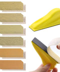 Micro Detail Sander Kit with 60 assorted sandpapers 60/80/120/180/240/320 grit, yellow hand sander for small woodworking