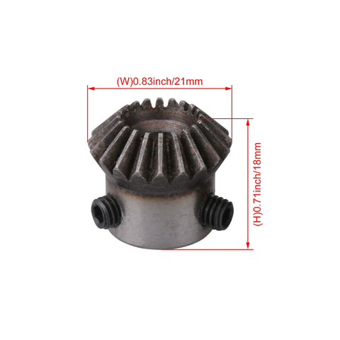 45 Steel Tapered Bevel Gear Wheel 6mm Hole Diameter, 20 Teeth, 1 Modulus, Silver, Pack of 2