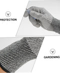 Heavy Duty Cut Resistant Work Gloves Featuring Level 5 Soft Armor And Grippy Reinforced Palms For Shop Yard Or Garage Tasks in action holding a tool.