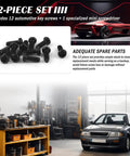 Stainless Steel M2 X 5 Key Fob Screws Kit 12 Pieces With Screwdriver For Honda shown with automotive garage background