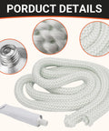 GJK wood furnace door seal kit: 10 ft white fiberglass rope with 2 oz silicone adhesive tube, for Central Boiler HF60 series
