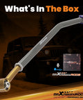 Adjustable Rear Track Bar For Jeep Wrangler TJ 1997 2006, Length Range 31.37 To 34 Inches, Fits 1 To 6 Inch Lift, Replaces Stock Bar, Beef Up Axle Alignment And Slash Lateral Play For Better Handling, tubular steel with PU bushings