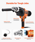 Diamond Core Drill For Concrete And Stone, 0.8 To 6.3 Inch Hole Diameter, 2000W Beast Power, Overload Protection and Features