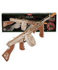 3D Wooden Tommy Gun Puzzle Kit For Adults Build Your Own Rubber Band Model Toy Dope Wood Craft Hobby For Men Realistic Gun Replica Puzzle Great Gift Idea For Christmas wooden submachine gun kit with drum magazine