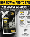 Rock Solid Self Leveling Concrete Crack Filler Two Pack Liquid Repair Sealant in a 17.6 oz tube, for professional concrete repair.